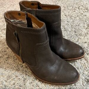Lucky Brand Brown Leather Booties Size 5.5